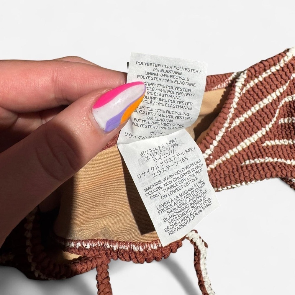 Madewell Second Wave Textured Bandeau Bikini Top in Stripe - Picture 7 of 8